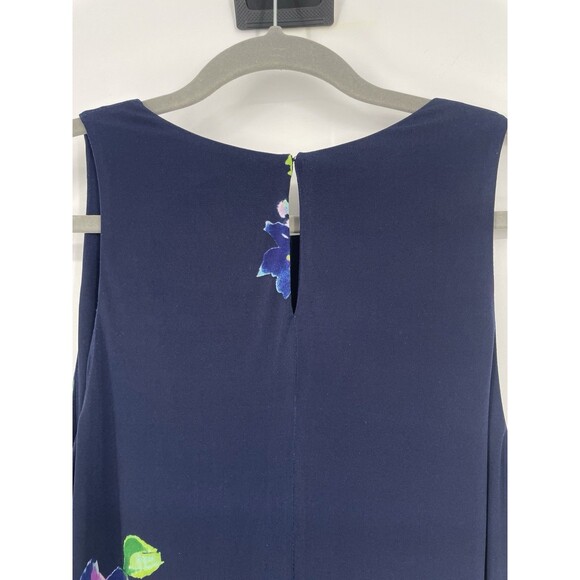 Lauren Ralph Lauren A-Line Shift Fit & Flare Dress Blue Floral Dark Romance - Picture 3 of 7